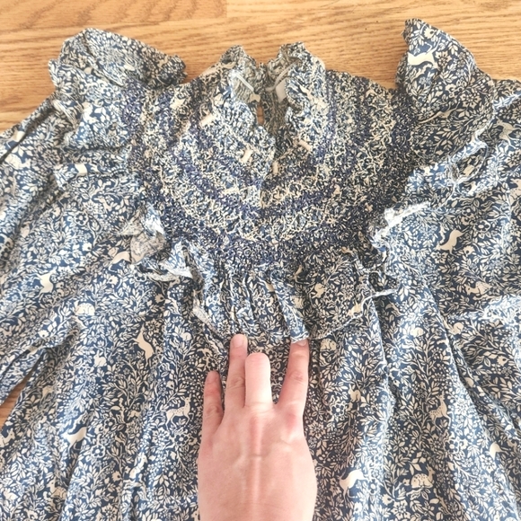 EUC Dôen Rosetta Dress In Prancing Fawn Floral, Size S RARE! - Picture 8 of 11